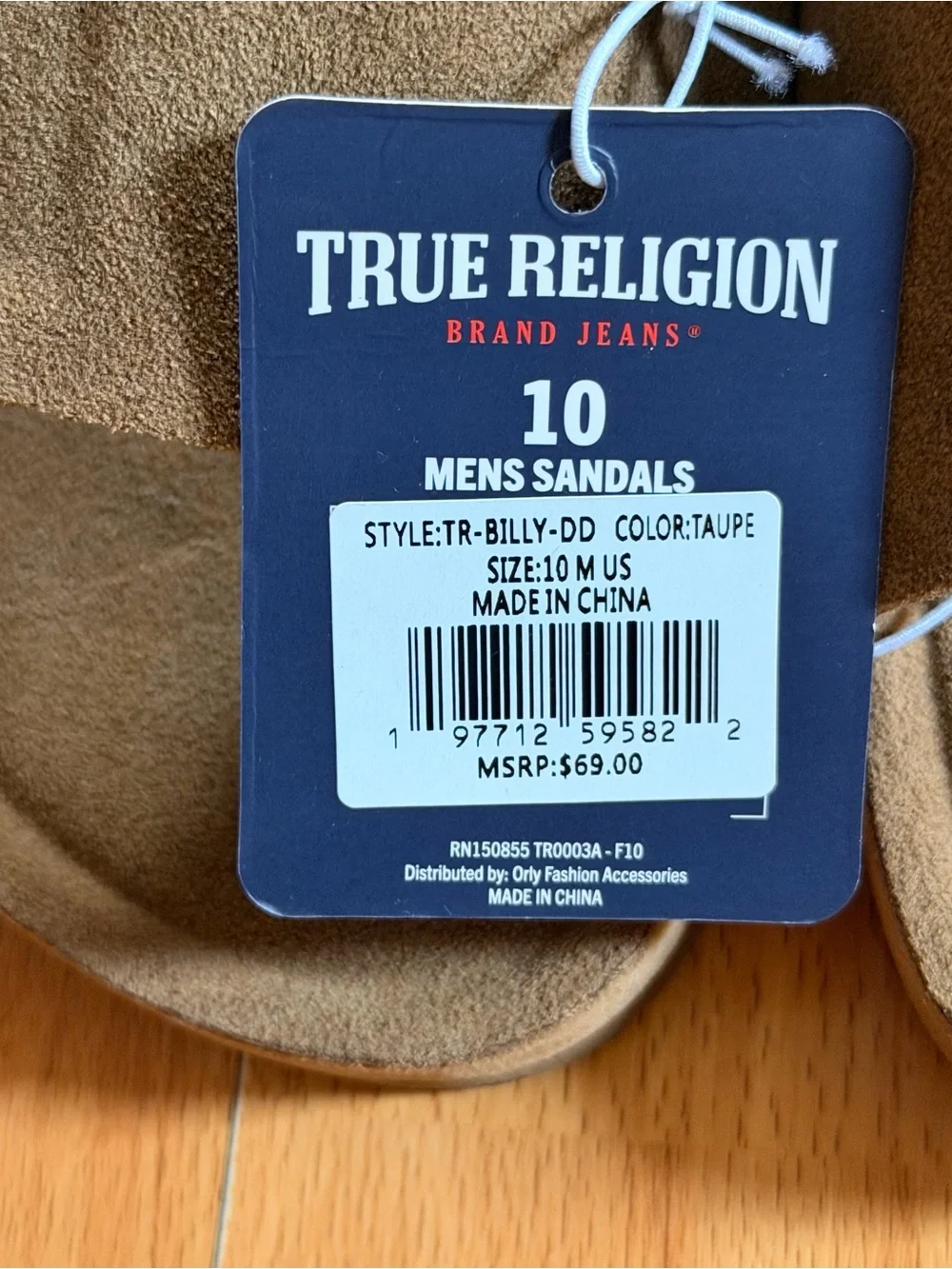 True Religion Men’s Brown Suede Slide Sandal